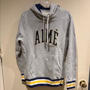 Aime Leon Dore Gray Hoodie with Blue and Yellow Accents M NWOT